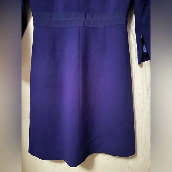 NWT J Crew Double-Faced Wool Royal Blue Crepe Suit Sheath Dress Size 2 - Picture 7 of 10